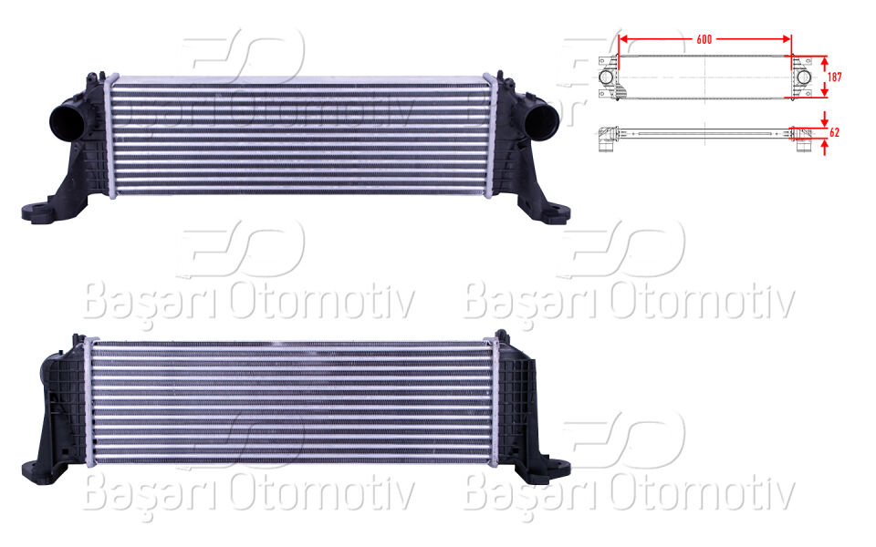 IVECO DAILY 5 - 6 2.3 D - 3.0 D 11>TURBO RADYATORU (INTERCOOLER) 600X187X62