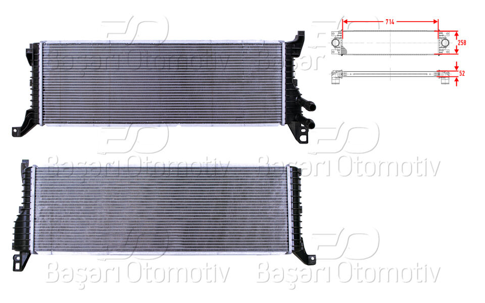 VW T6 MULTIVAN 6 2.0 TDI 15>TURBO RADYATORU (INTERCOOLER) 714X258X52