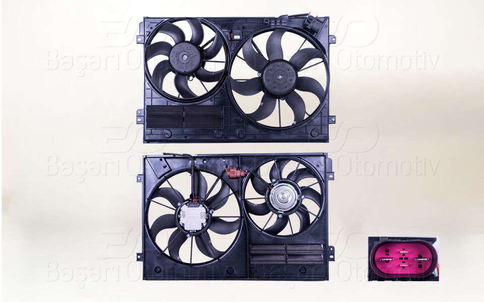 VW GOLF5 JETTA PASSAT LEON 05 >FAN MOTORU DAVLI (360 MM+295 MM-4 FIS-220W+150W)