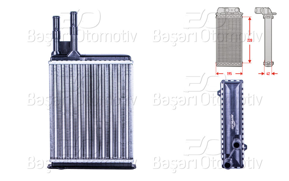 FIAT DUCATO BOXER JUMPER 1.9D 1.9TD 2.5TDI 2.8JTD 1994-2002KALORIFER RADYATORU MEKANIK MT-AT 220X195X42 MM