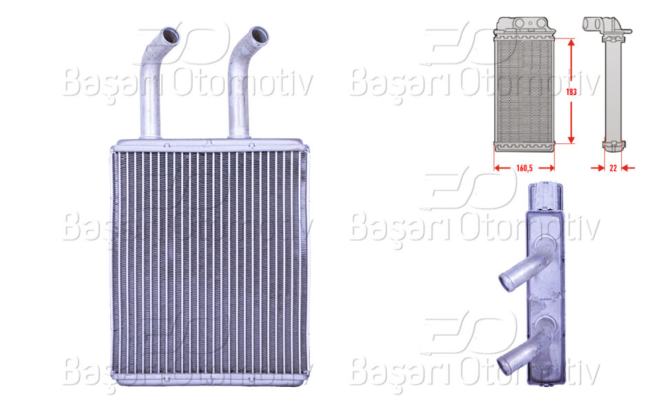 KIA PREGIO (TB) 2.7 D 97>KALORIFER RADYATORU BRAZING 185X166 MM