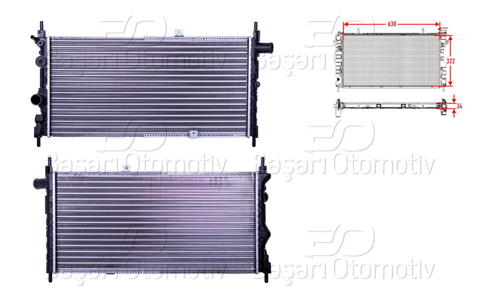 OPEL KADETT ESU RADYATORU MEKANIK MT 630X322X34