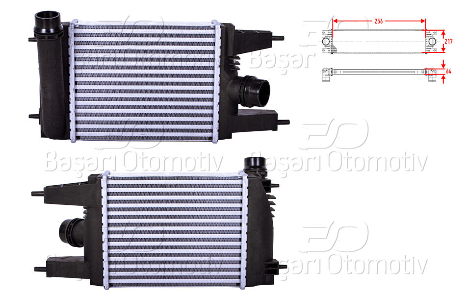 NISSAN JUKE (F15) 1.2 DIG-T 14-19 PULSAR HB  (C13) 14>TURBO RADYATORU (INTERCOOLER) 256X217X64