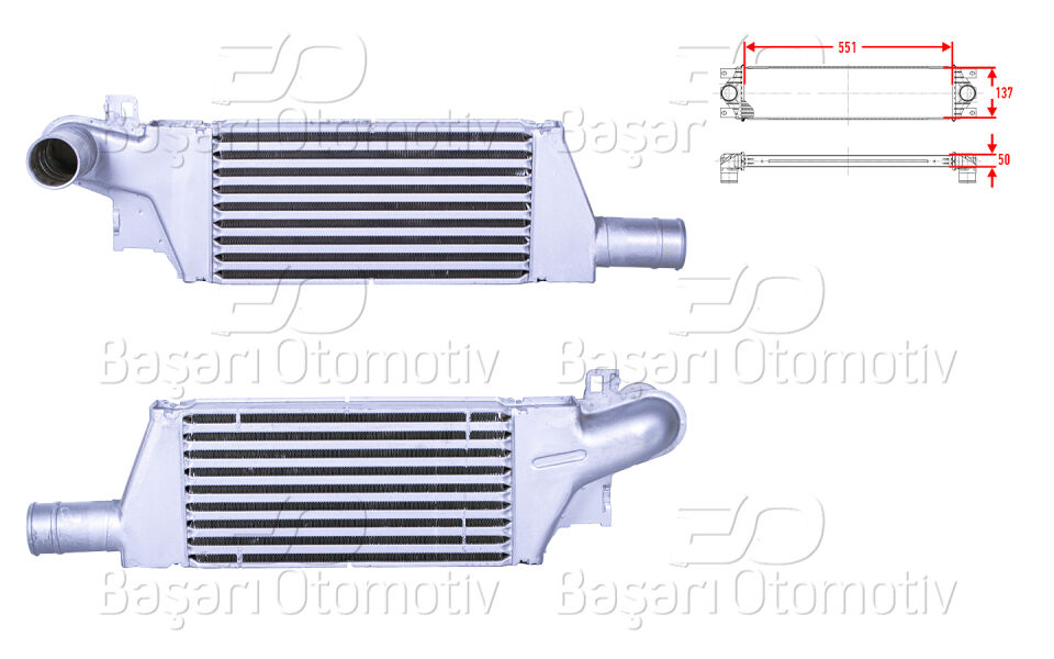 OPEL CORSA C Y17DT 02 >TURBO RADYATORU (INTERCOOLER) 551X137X50