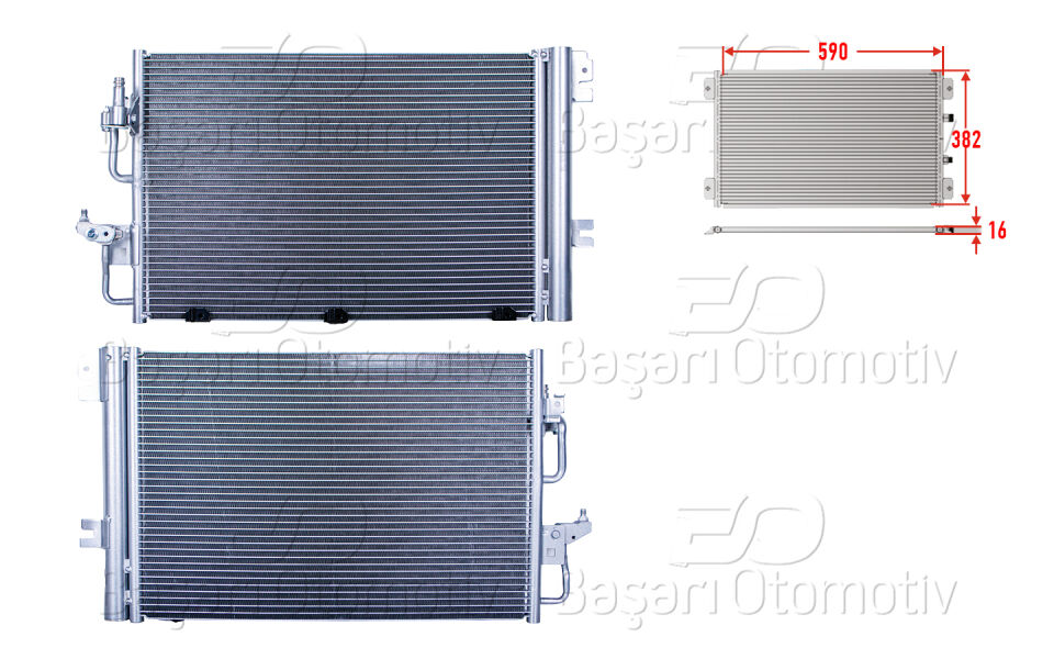 OPEL ASTRA H ZAFIRA B 1.4 1.6 04 >KLIMA RADYATORU 590X382X16