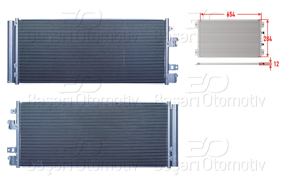 OPEL CORSA E 1.0 1.2 1.3 CDTI 1.4 1.4 LPG 1.4 TURBO 1.6 TURBO 14 >KLIMA RADYATORU 654X284X12