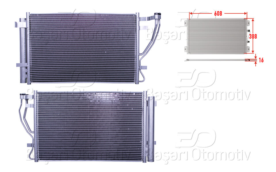 KIA CERATO 2 1.6 CVVT 2009>KIA CERATO KOUP 2 1.6 CVVT 2010-2013KLIMA RADYATORU 608X388X16