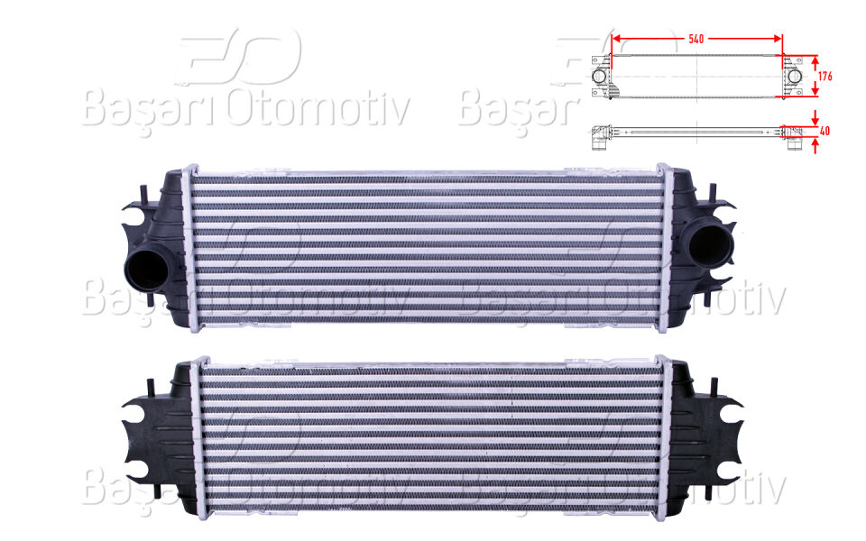 OPEL VIVARO COMBI 1.9 DTI NISSAN PRIMASTER 1.9 DCI 100 RENAULT TRAFIC 2 BUS 1.9 DCI 1.9 DCI 01 >TURBO RADYATORU (INTERCOOLER) 540X172X40