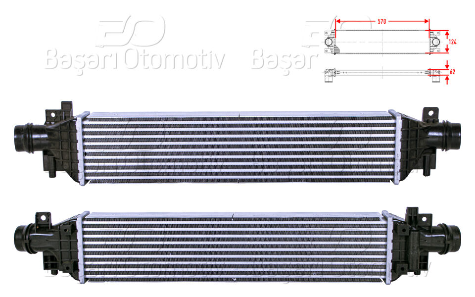 OPEL MOKKA CHEVROLET TRAX 1.4 12>TURBO RADYATORU (INTERCOOLER) 570X124X62