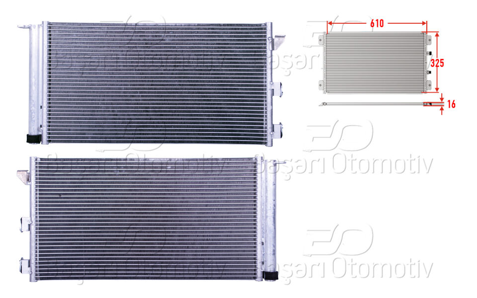 FIAT PANDA 1.2. 1.3 MULTIJET. 1.4 03-12KLIMA RADYATORU 610X325X16