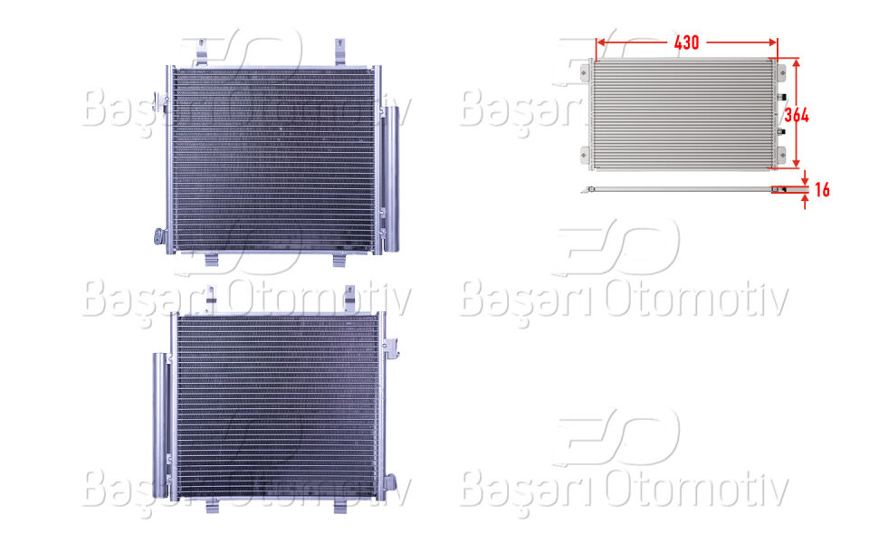NISSAN PIXO 1.0 2009>KLIMA RADYATORU 430X364X16