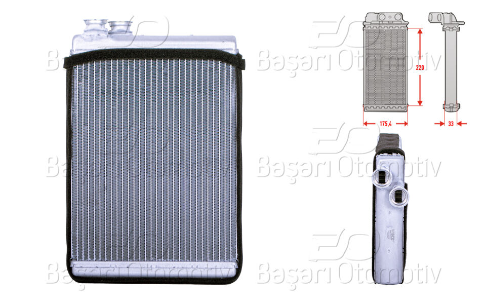 AUDI A4 A5 Q5 1.8 TFSI 2.0 TSI 2.0 TFSI 2.0 TDI 2.7 TDI 3.0 TDI 07 >KALORIFER RADYATORU BRAZING 220X180 MM