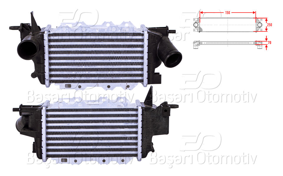 OPEL VECTRA B 2.0 2.2 TD 97 02TURBO RADYATORU (INTERCOOLER) 150X250X70