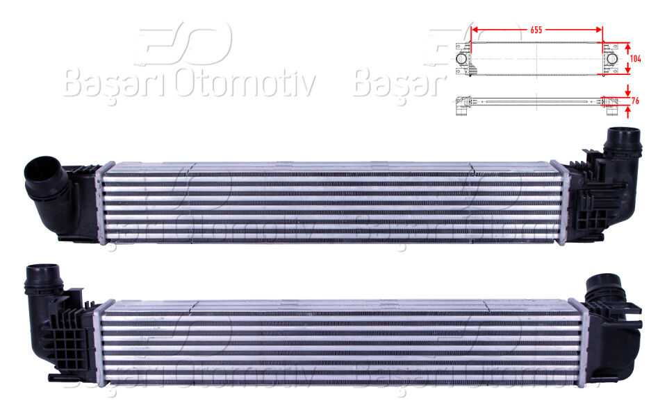 DACIA DUSTER (HS) 1.5 DCI 10-18TURBO RADYATORU (INTERCOOLER) 655X104X76