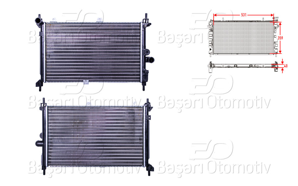 OPEL ASTRA F 1.7 TD 91>SU RADYATORU MEKANIK MT 531X359X40