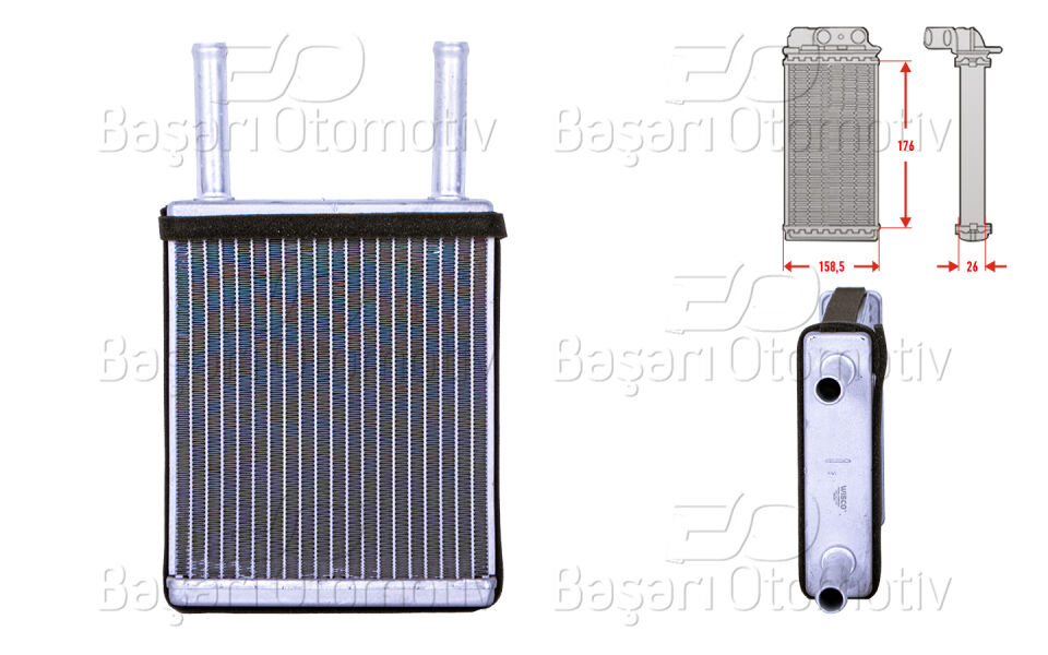 MAZDA 626 3 SEDAN,HB,SW (GD) 2.0 16V 87-92KALORIFER RADYATORU BRAZING 180X163 MM