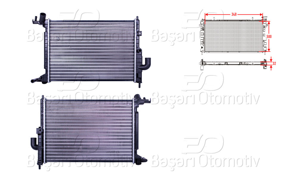 OPEL VECTRA B 1.7TD 95 >02SU RADYATORU MEKANIK MT 348X500X32