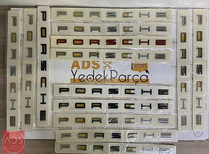 Porsche Yazısı Krom Siyah Kırmızı 1.Sınıf Kalite İthal