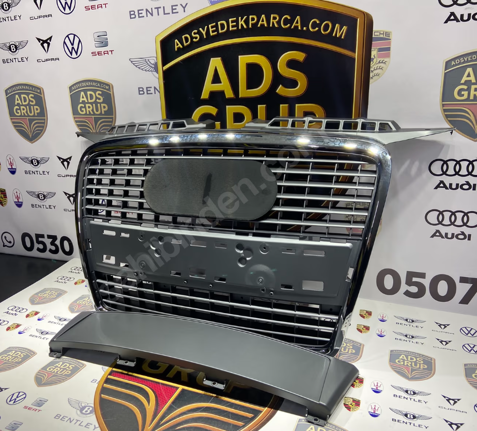 Audi A3 2004 2008 Ön Panjur Plakalıklı Gri / Siyah 8P48536511QP