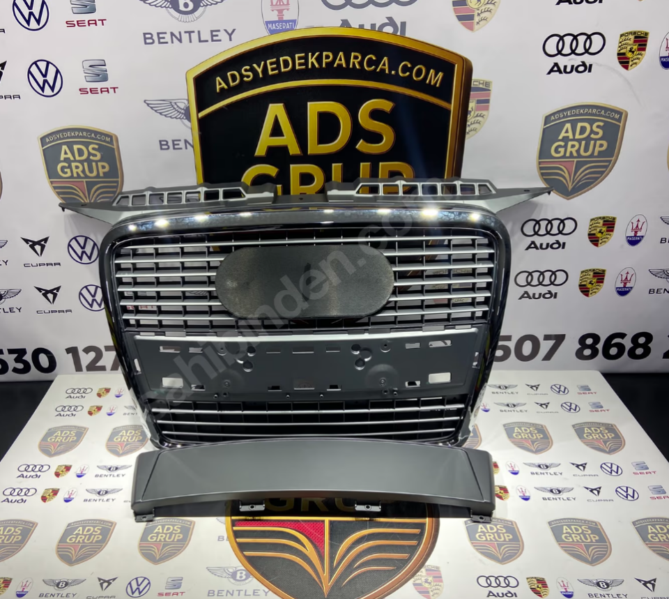 Audi A3 2004 2008 Ön Panjur Plakalıklı Gri / Siyah 8P48536511QP
