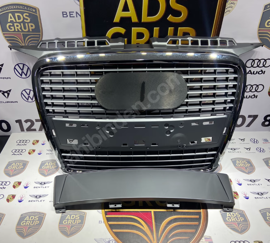 Audi A3 2004 2008 Ön Panjur Plakalıklı Gri / Siyah 8P48536511QP