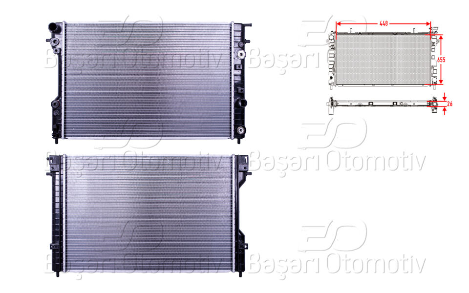 OPEL OMEGA B 2.0 2.2 2.5 3.0 V6 94 >SU RADYATORU BRAZING AT 448X655X26