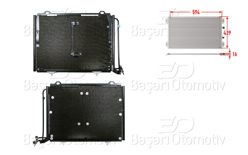MERCEDES-BENZ W202 93-00KLIMA RADYATORU 594X439X16