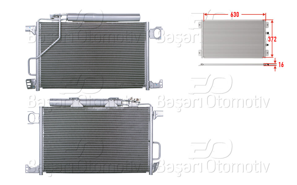 MERCEDES-BENZ 203 C180 C200 KOMP. C200CDI C220CDI 01>KLIMA RADYATORU 630X372X16
