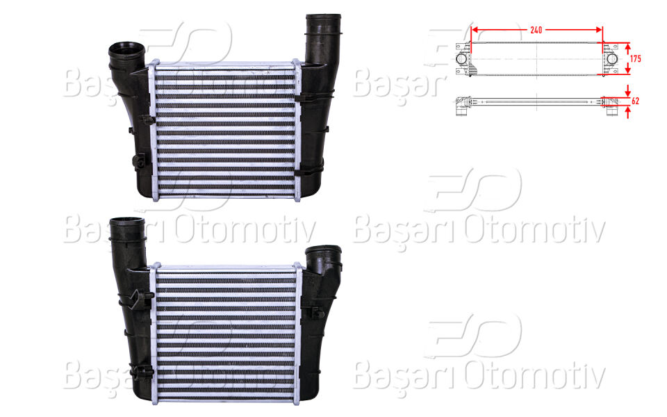 AUDI A4 1.9 TDI 2.0 TDI 01>TURBO RADYATORU (INTERCOOLER) 240X175X62