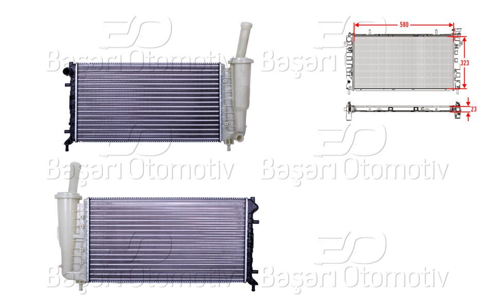 FIAT IDEA 1.2 16V PUNTO 1.2 16V 99 >SU RADYATORU MEKANIK MT 580X323X23