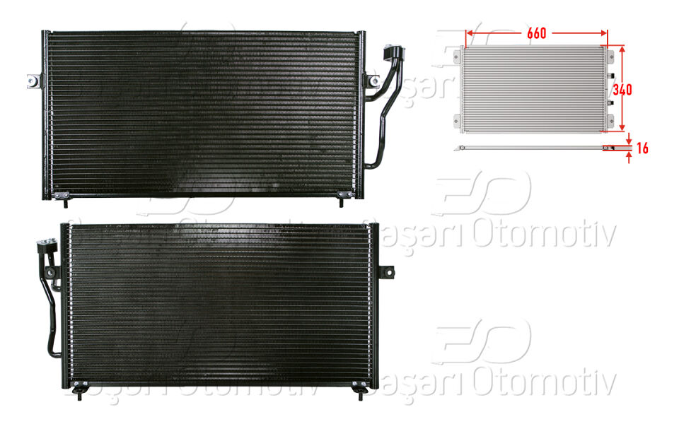 MITSUBISHI CARISMA 1.3 1.6 1.8 2.0 02>KLIMA RADYATORU 660X340X16
