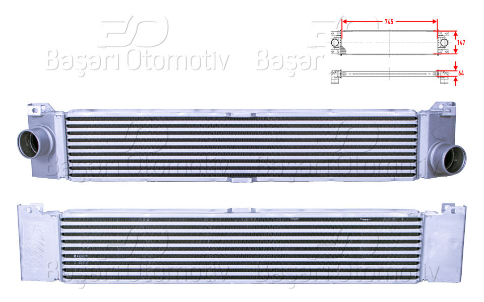 CITROEN JUMPER FIAT DUCATO PEUGEOT BOXER 2.2 HDI 3.0 HDI 2.0 D 2.2 D 2.3 D 3.0 D 06 >TURBO RADYATORU (INTERCOOLER) 745X147X64