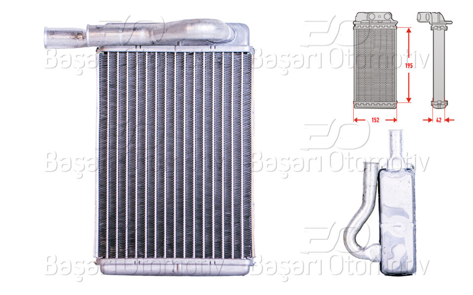 HYUNDAI SONATA 2 2.0 I 3.0 I V6 91 >KALORIFER RADYATORU BRAZING MT-AT 195X152 MM