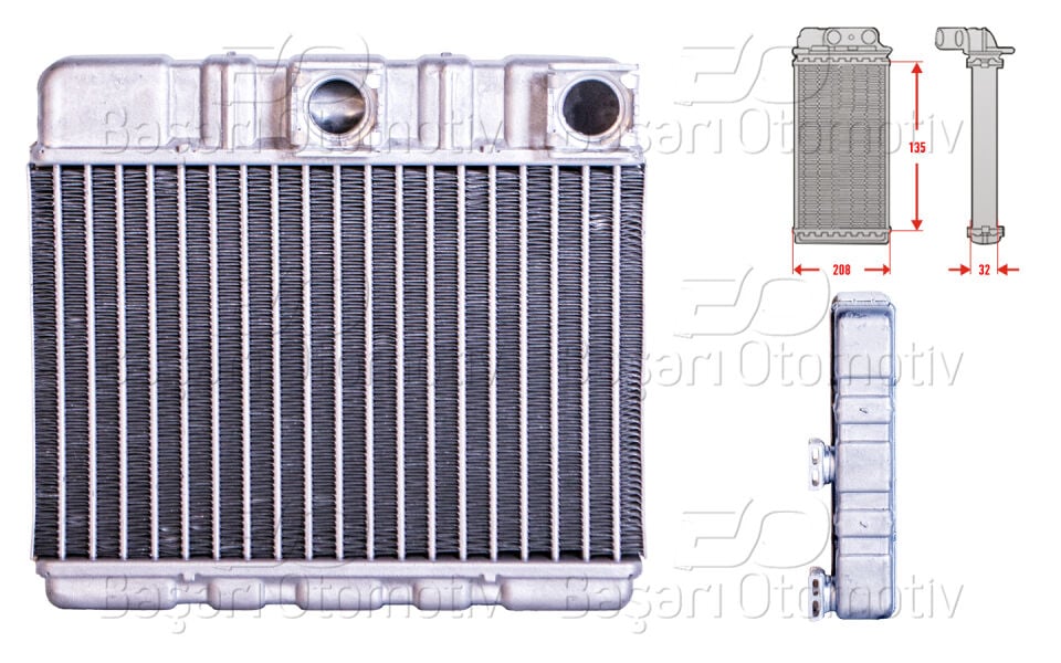 BMW E46 316 I 318 D 318 I 320 I 325 I BMW X3 18D 20 D 25 I 30 D 30 I 35 D 98 >KALORIFER RADYATORU BRAZING 135X208 MM