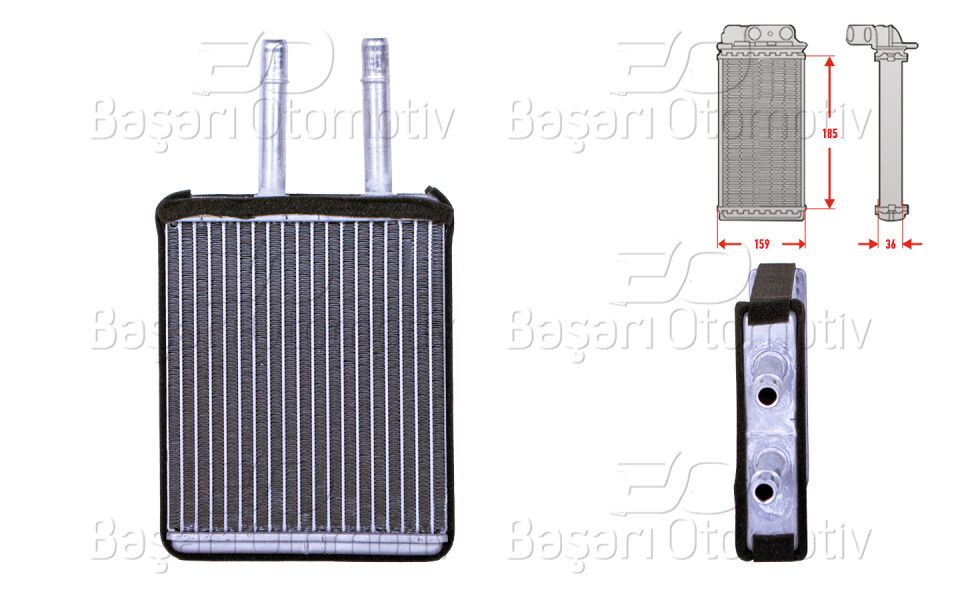 MAZDA 626 4 1.8 2.0 I 2.5 24V XEDOS 6 1.6 16V 2.0 V6 91 >KALORIFER RADYATORU BRAZING MT-AT 175X162X35 MM