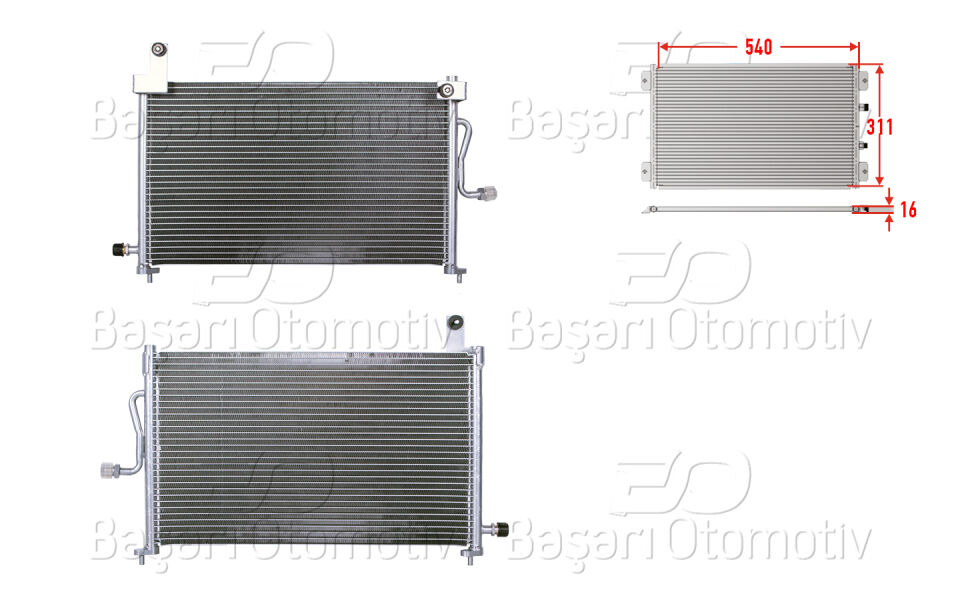 DAEWOO MATIZ 01>KLIMA RADYATORU 540X311X16