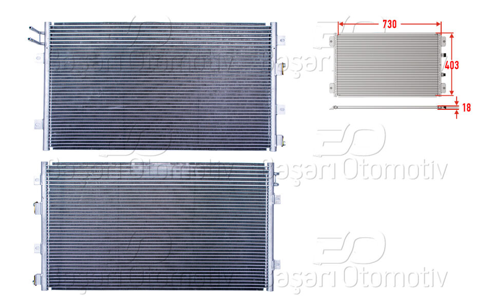 CHRYSLER SEBRING 2.0 2001-2007 CHRYSLER SEBRING 2.4 2001-2007 CHRYSLER SEBRING 2.7 2001-2007KLIMA RADYATORU 730X403X18