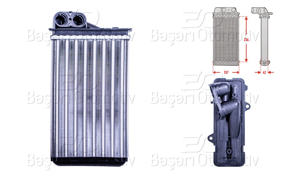 CITROEN C5 1.8 2.0 16V 2.0 2.2HDI 2001-2004KALORIFER RADYATORU MEKANIK MT-AT 234X157X42 MM