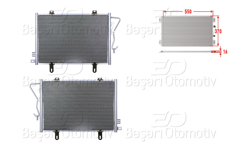 RENAULT CLIO B 98>KLIMA RADYATORU 550X370X16