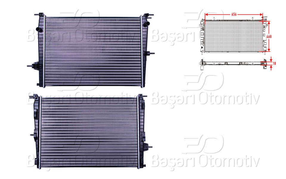 RENAULT FLUENCE MEGANE 3 1.6 08 >21410-0067RSU RADYATORU MEKANIK MT-AT 656X468X18