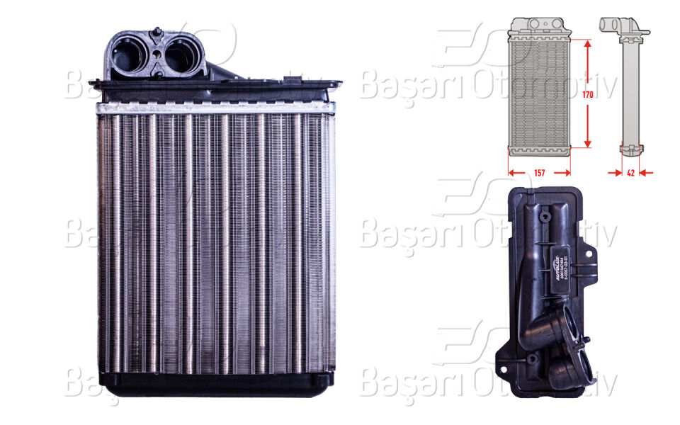 DACIA SANDERO DUSTER LOGAN 1.2 1.5 DCI 1.6 16V2 004>KALORIFER RADYATORU MEKANIK 181X152 MM