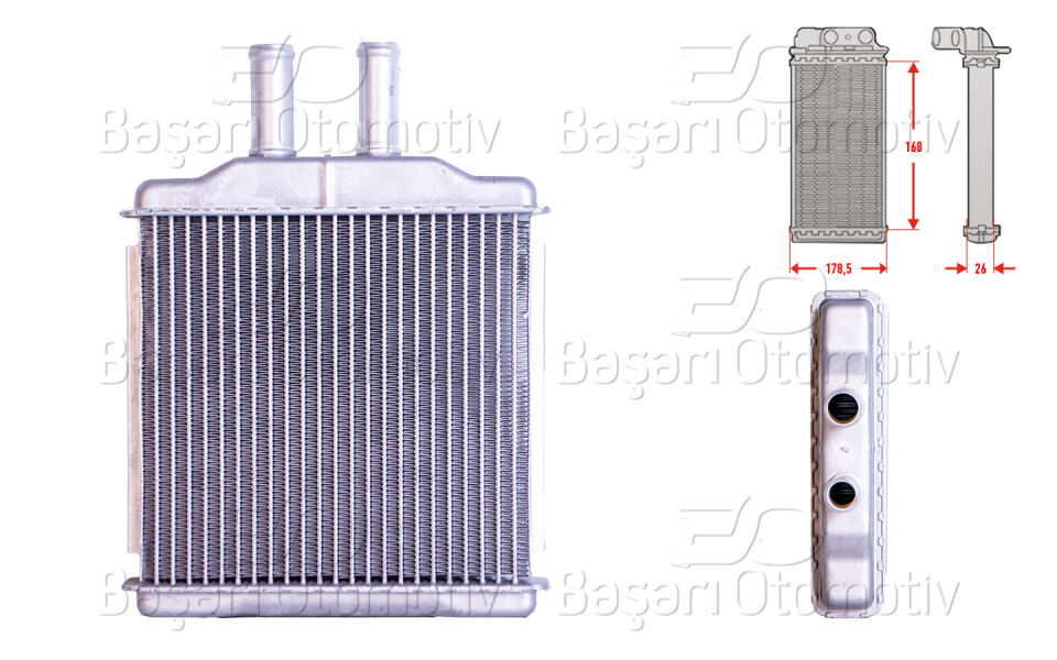 CHEVROLET LACETTI 1.4 16V 1.8 2.0 D NUBIRA ESTATE 1.6 1.8 2.0 D 05 >KALORIFER RADYATORU BRAZING 170X163 MM