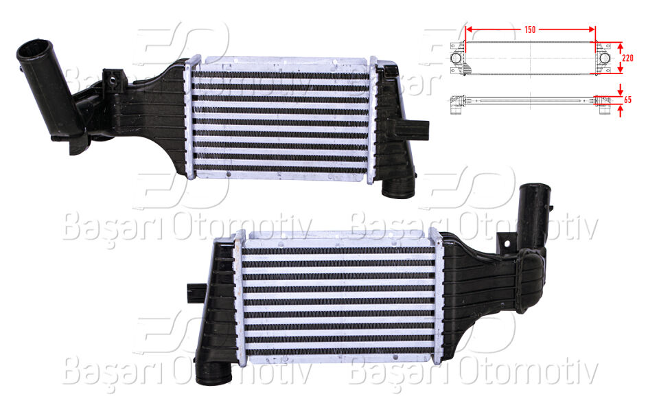 OPEL ASTRA G 1.7 DTI 2.0 DTI 98 >TURBO RADYATORU (INTERCOOLER) 150X220X65