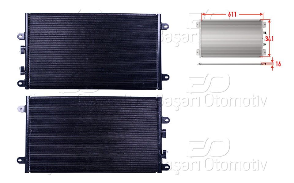 ALFA 147 1.6. 2.0 16V T.PARK 01>KLIMA RADYATORU 611X341X16