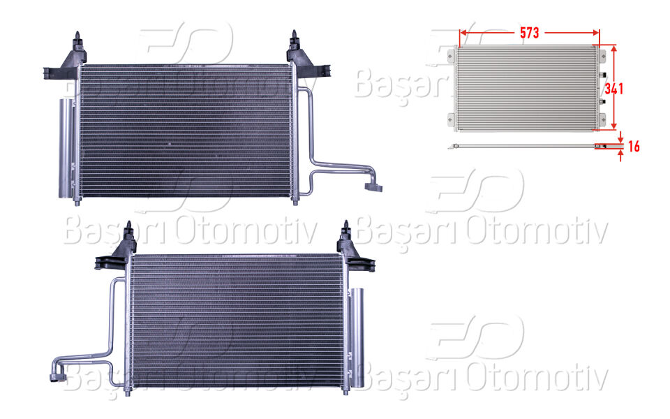 FIAT STILO 01>KLIMA RADYATORU 573X341X16