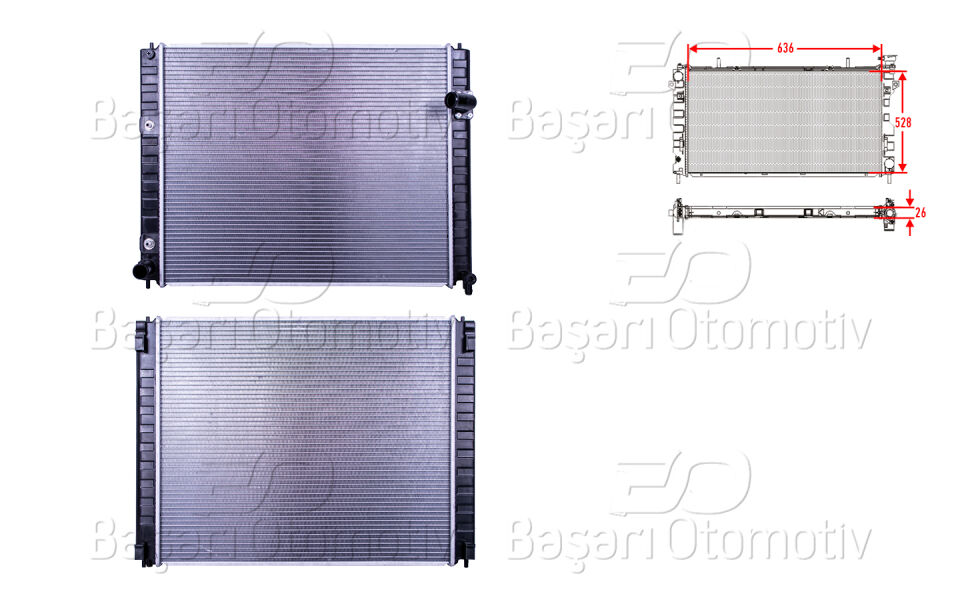 INFINITI FX 3.7-5.0 08>/ EX 3.5-3.7 08>/ QX70 3.7 13>SU RADYATORU BRAZING AT 636X528X26