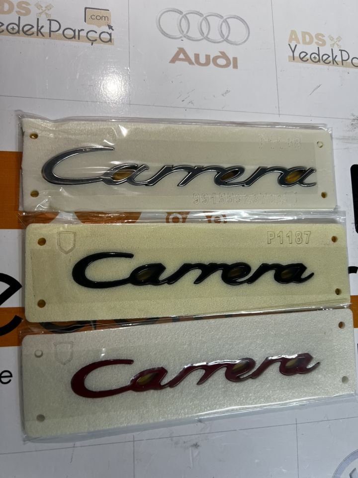 Porsche 911 Carrera Yazısı Siyah Kırmızı Krom Renk 99755923701
