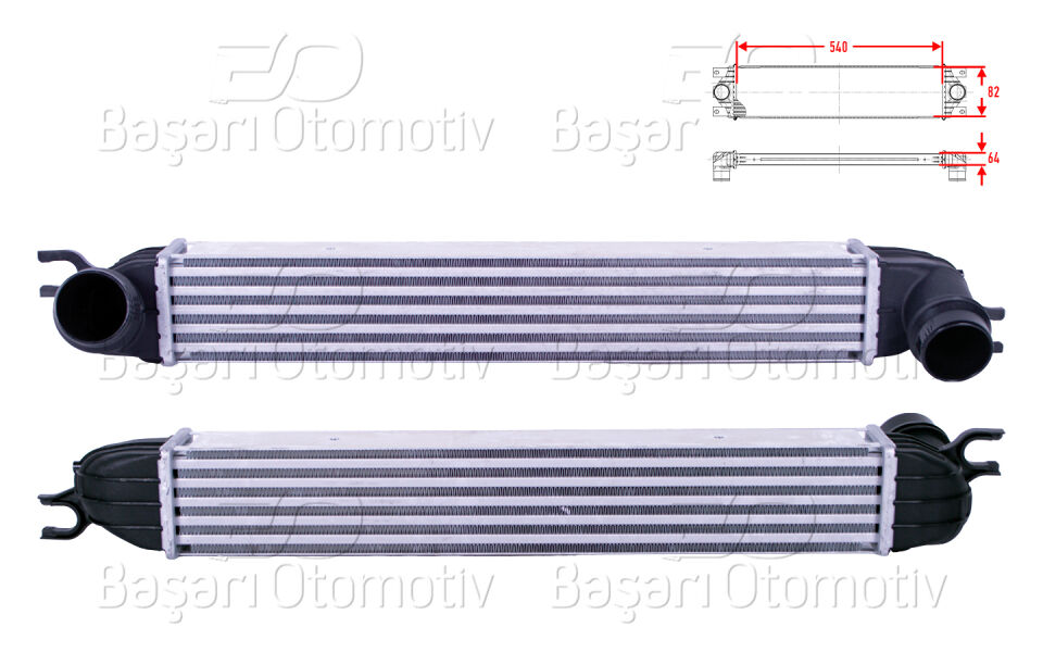 MINI COOPER (R56) 10-13 CLUBMAN (R55) 10-14 COUNTRYMAN (R60) 10-16TURBO RADYATORU (INTERCOOLER) 540X82X64