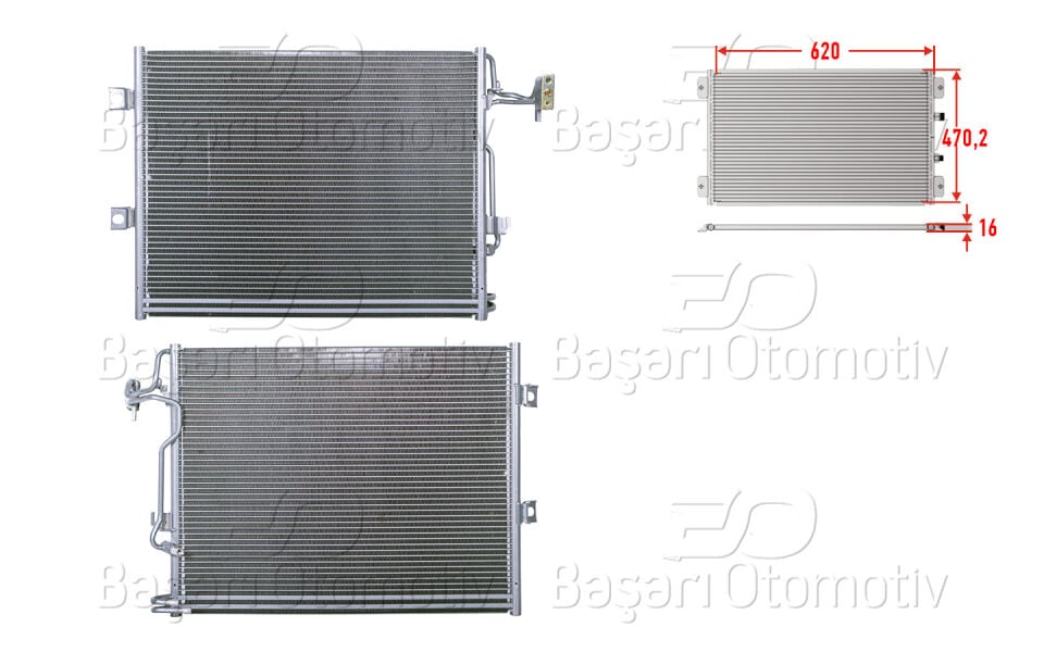 MERCEDES-BENZ 221 05>KLIMA RADYATORU 620X470,2X16
