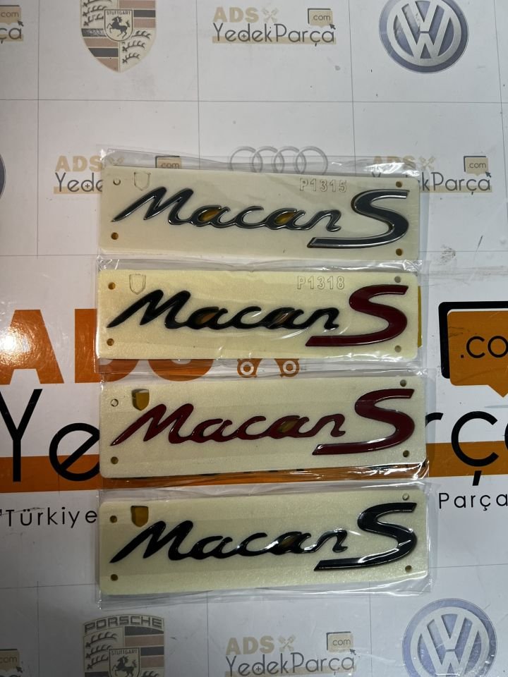 Porsche Macan S Yazısı Kırmızı Siyah Krom Renk 95B4480281041